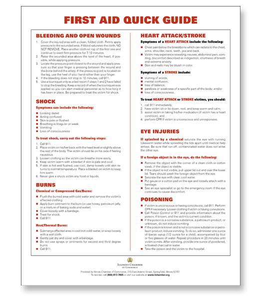 Free Printable First Aid Guide